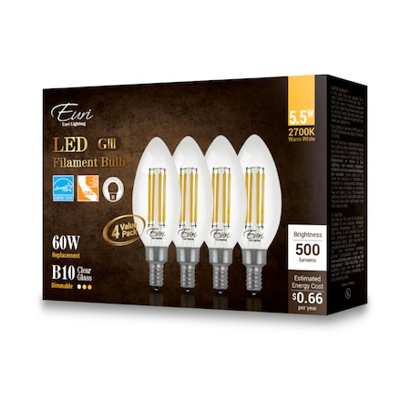 Euri Lighting LED B10 60W Dim CEC VB10-3020cec-4